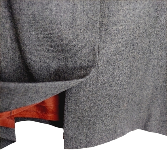 Vintage Adolfo 100% Wool Pencil Skirt Size 14 Pleated Front Lined Back Zip EUC - Picture 4 of 11